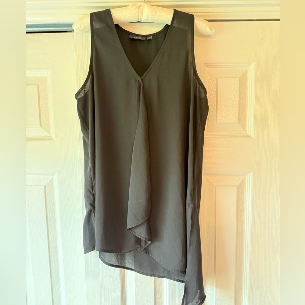 Apt. 9 Black Asymmetrical Sleeveless Top size small